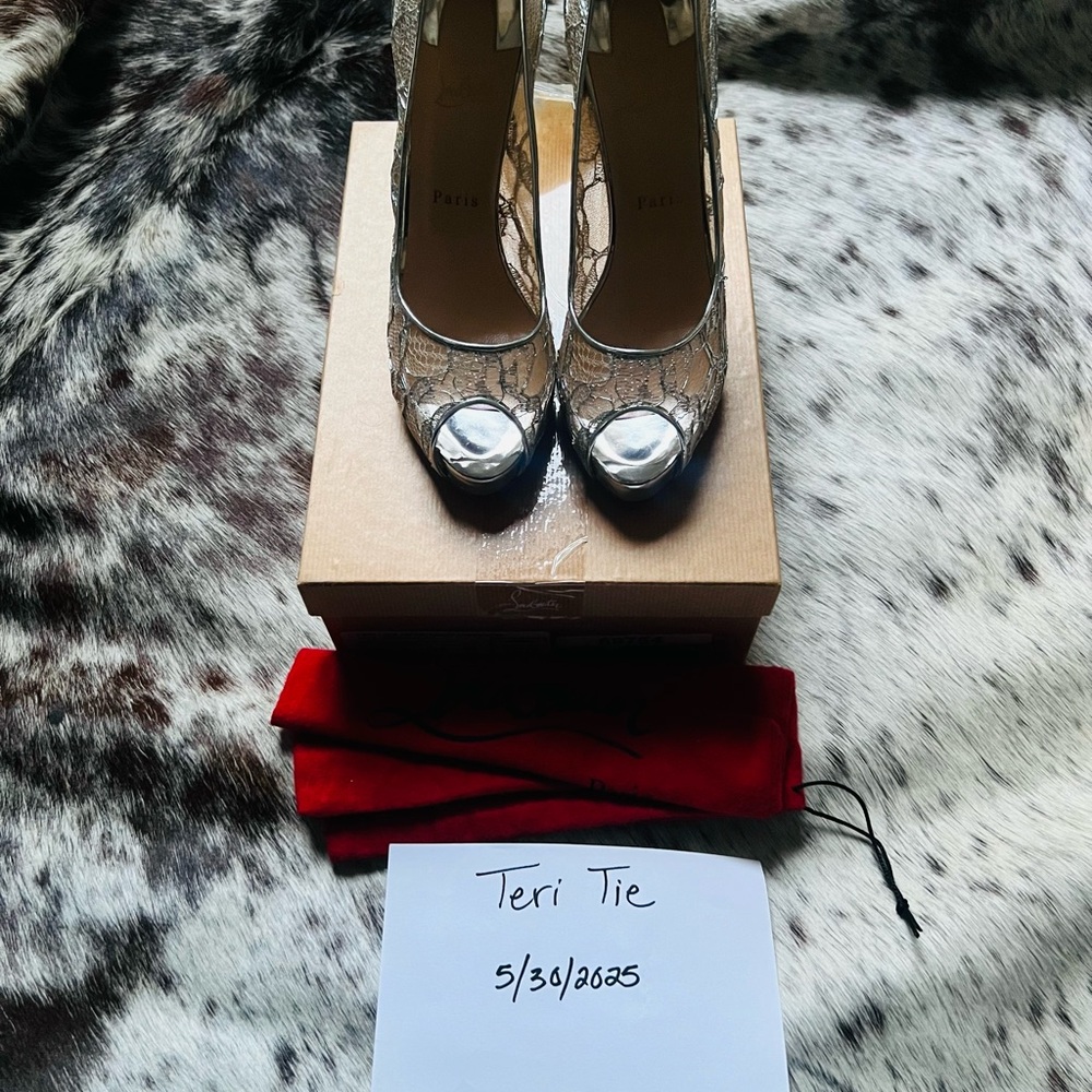 Christian Louboutin Silver Very Prive Heels